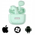 Lenovo LP40 Pro zielone – słuchawki Bluetooth 5.3 z mikrofonem, IPX5 i dotykowym sterowaniem. W zestawie: etui, kabel USB-C, nakładki. 5h pracy, Deep Bass, tryb niskiego opóźnienia, obsługa Siri.