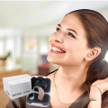 Cyfrowy aparat słuchowy B30-UP BTE z wzmocnieniem do 125 dB, DSP, redukcją szumów i wymienną baterią A675. W zestawie: etui, bateria, 3 końcówki, szczoteczka i instrukcja. Lekki, tylko 4 g.