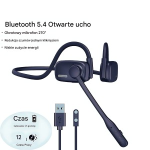 Słuchawki Bluetooth z otwartym uchem, mikrofon ENC, IPX5, dla aktywnych