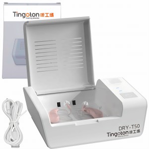 Suszarka do aparatów słuchowych Tingoton T50 USB – osuszacz wilgoci, szybkie suszenie, ochrona przed wilgocią